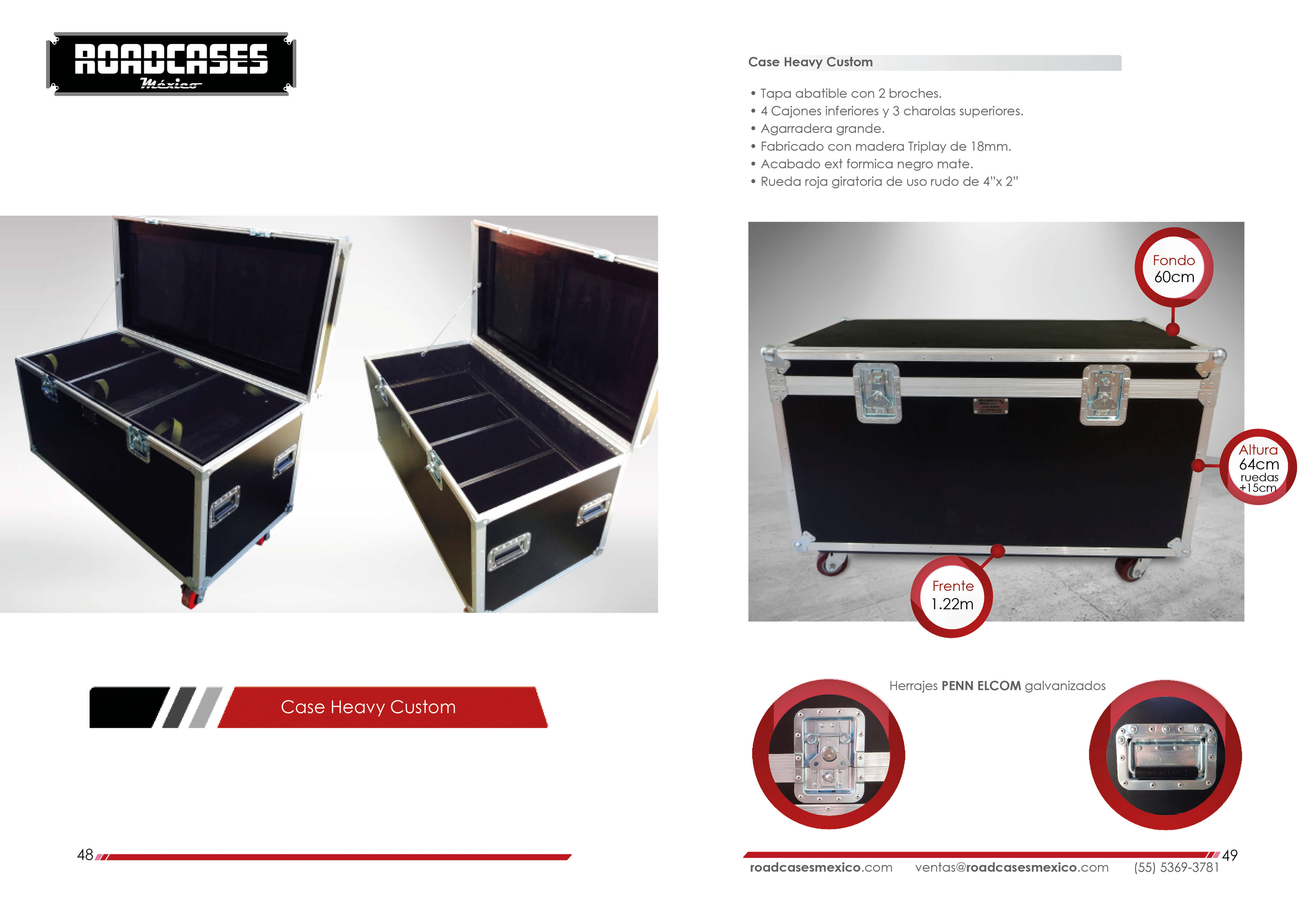 ficha case heavy custom transporte set de rigging roadcasesmexico