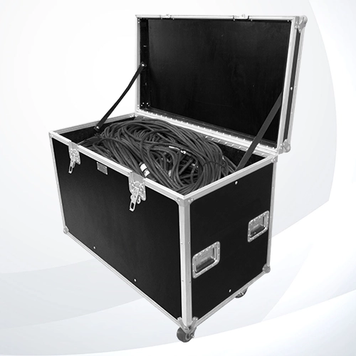 Case Caddy para 20 cables de motor, en Roadcases México, abierto