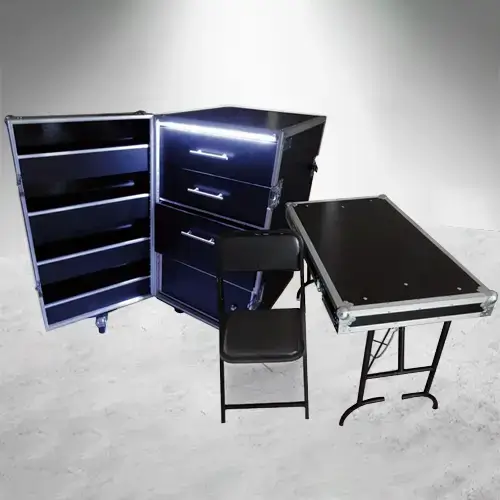 Working Case custom con mesa de trabajo montado